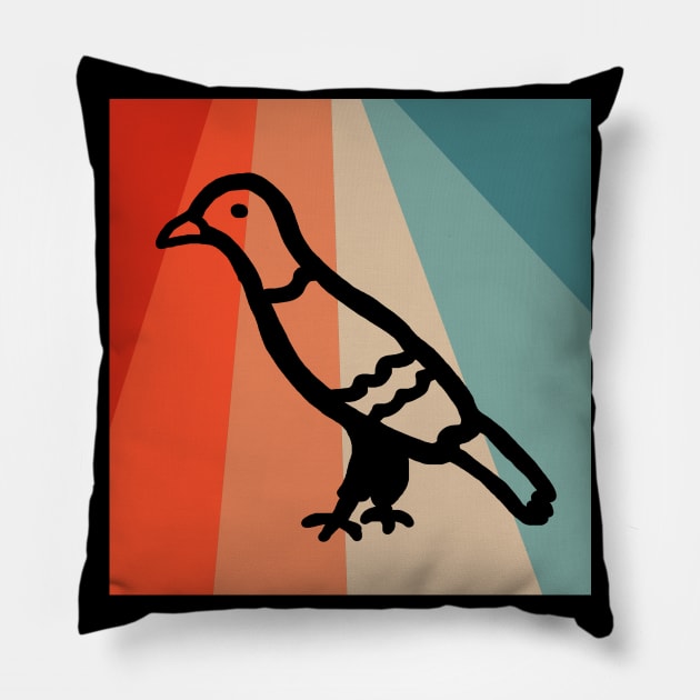 Retro pigeon design bird vintage silhouette accessory Pillow by FindYourFavouriteDesign