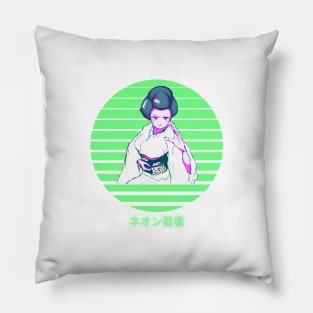 Vaporwave Anime Geisha Pillow