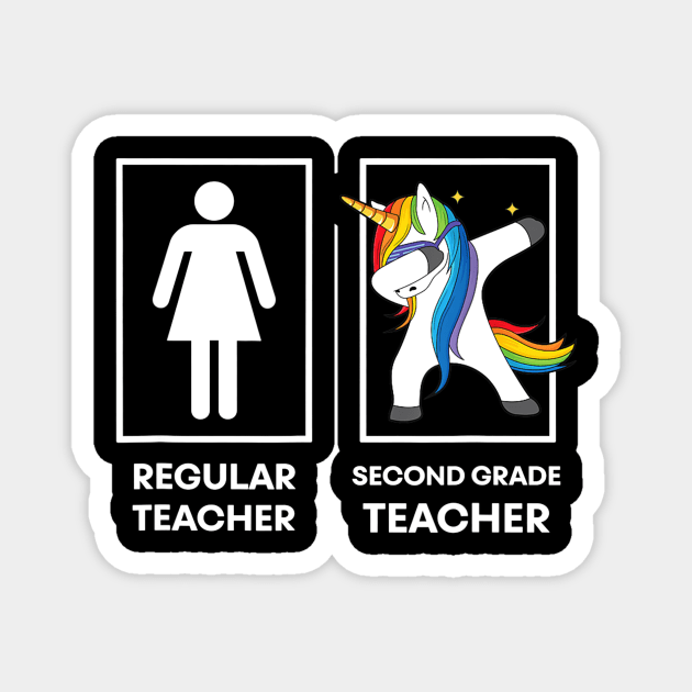 Second Grade Teacher Gift Funny Unicorn Dabbing Dab Dance Magnet by Sharilyn Bars