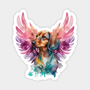 Watercolor Dachshund Angel 1 Magnet