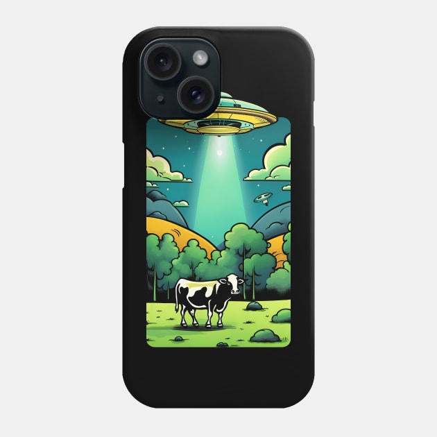 UFO Cow Abdcution Phone Case by roswellboutique