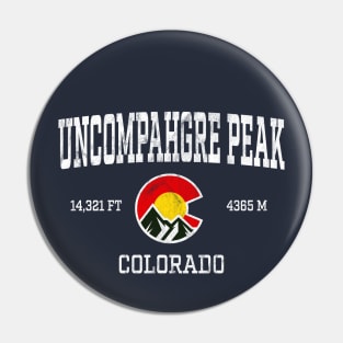 Uncompahgre Peak Colorado 14ers Vintage Athletic Mountains Pin