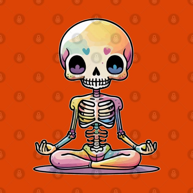 Cute Skeleton Yoga - Bony Bliss: The Adorable World of Skeleton Yoga. by teasignz