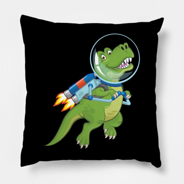 Jetpack Dino Pillow by andantino