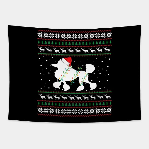 Poodle Ugly Xmas Family Matching Pajama Tapestry by IainDodes