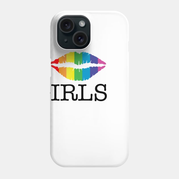 i kiss girls rainbow lips Phone Case by chromatosis