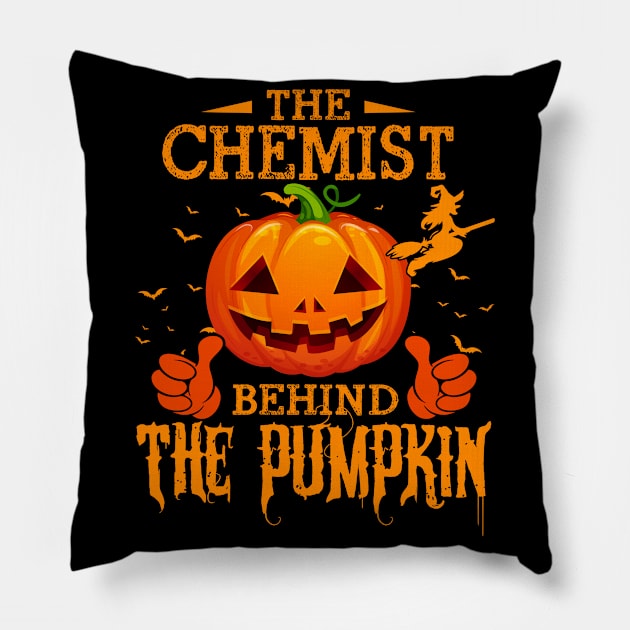 Mens The CHEF Behind The Pumpkin T shirt Funny Halloween T Shirt_CHEMIST Pillow by Sinclairmccallsavd