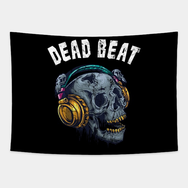 Dead Beat Skull DJ Disc Jockey Music Tapestry by Anassein.os