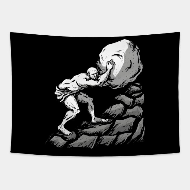 Sisyphean Struggle, Rolling with Difficulty Tapestry by SimpliPrinter