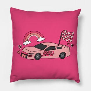 Girly Pink Nascar Angel Numbers by Courtney Graben Pillow