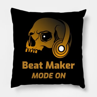 Beat Maker Mode On Yellow Skull Pillow