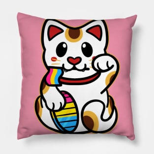 LGBTQ+ Pride Lucky Cat - Pansexual Pillow