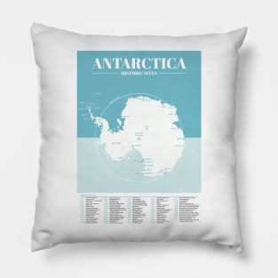 Antarctica Historic Site Map Poster Pillow