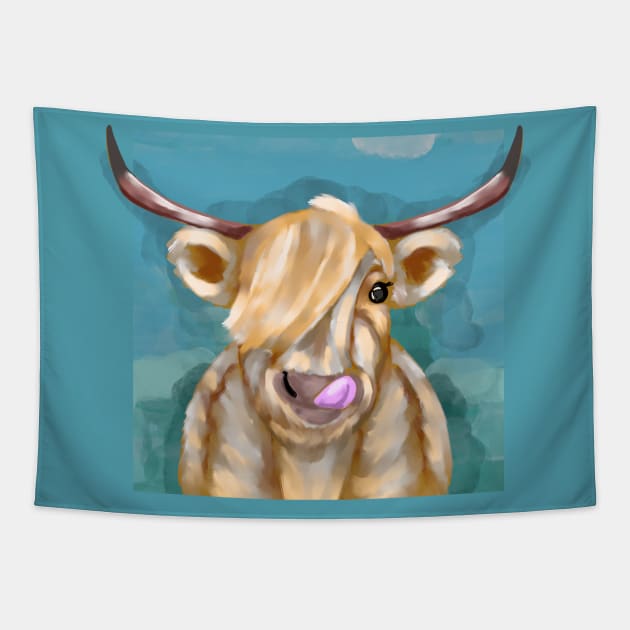 Blonde cow Tapestry by Antiope