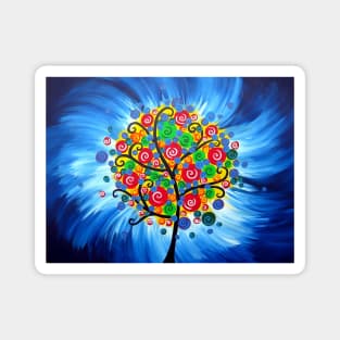 Blue and abstract tree Magnet