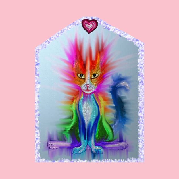 Metallic Rainbow Cat by Art by Deborah Camp