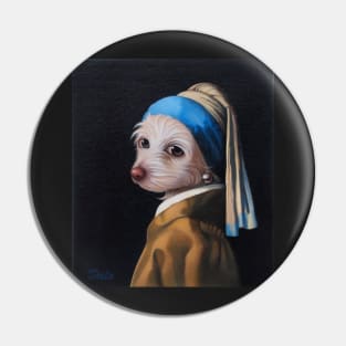 The Dog with the Pearl Earring (Full Painting) Pin