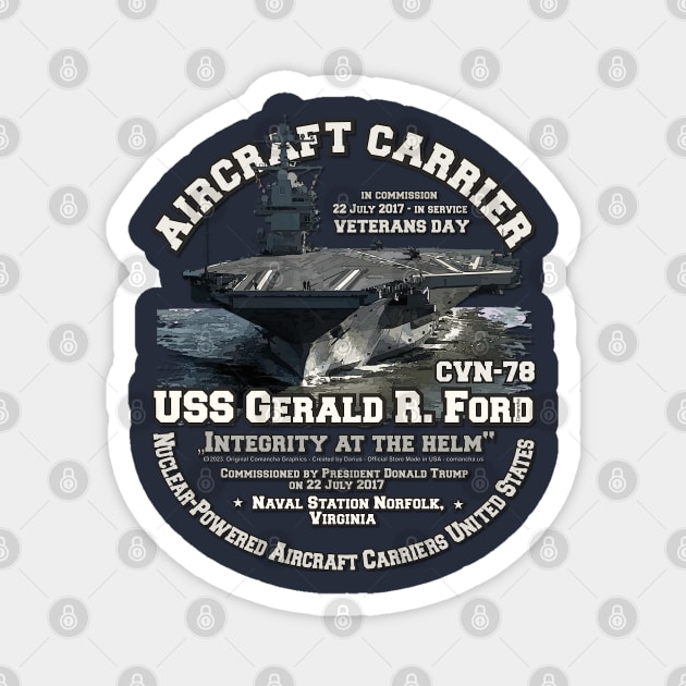 USS Gerald R. Ford CVN78  Aircraft Carrier Magnet by comancha