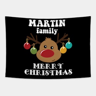 Family Christmas - Merry Christmas MARTIN family, Family Christmas Reindeer T-shirt, Pjama T-shirt Tapestry