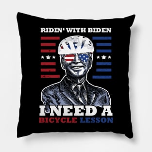 Bicycle Fall trap America Flag Sunglasses Ridin' with Biden Pillow