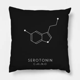 Serotonin Molecular Structure - Black Pillow