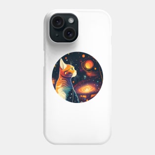 Kitty Looking Stars - Infinite Night - Beautiful Moon Phone Case