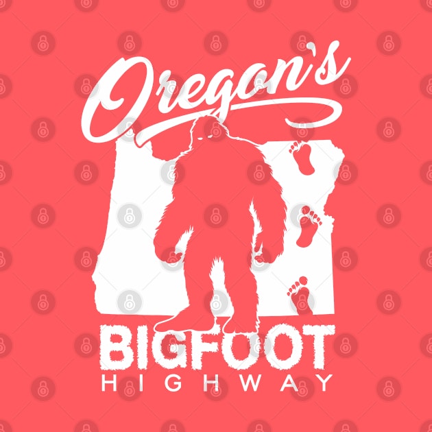 Oregon's Bigfoot Highway (white print) by dustbrain