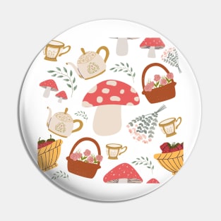 Mushroom Picnic Celebration Pin