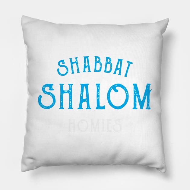 Vintage Shabbat Shalom Homies Jewish Pillow by tanambos