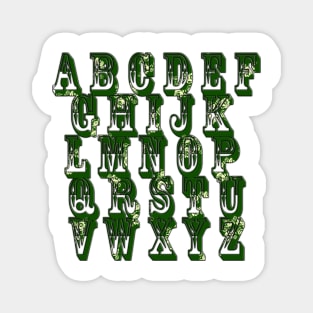 Green Canal Flowers Alphabet Magnet