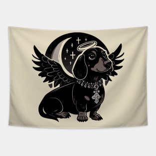 Dachshund Night Angel Tapestry