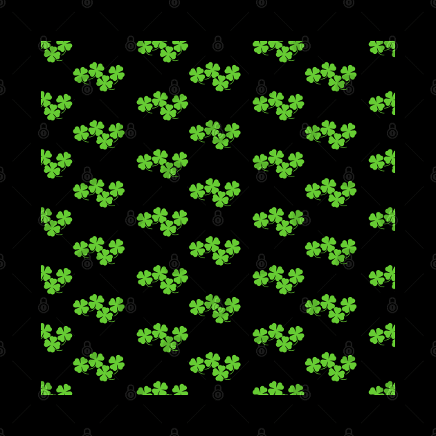 Four Leaf Clover Pattern in Black by Kelly Gigi