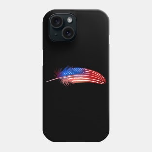 Native American Veteran Flag Day Feather for July 4th Phone Case