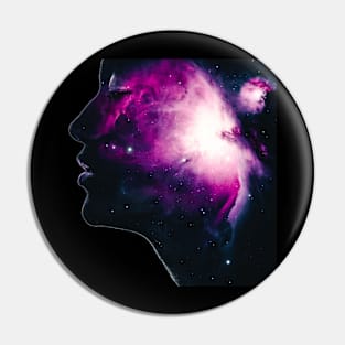 Beautiful milky way with female portrait Pin