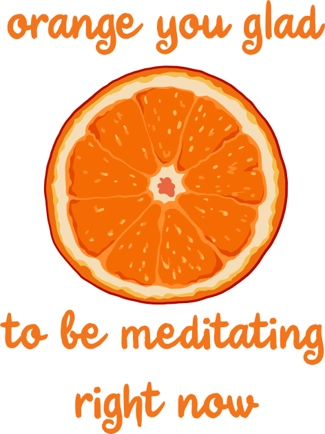 Orange You Glad To Be Meditating Right Now Kids T-Shirt by KelseyLovelle