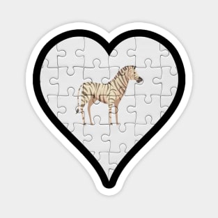 Jigsaw  Zebra Heart Design - Wild Animal Zebra Magnet