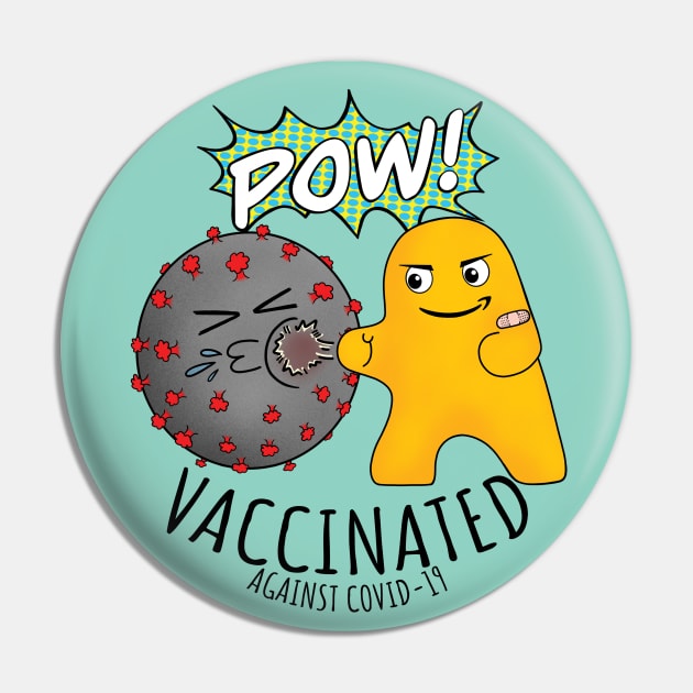 Vaccintated Peccy Button Pin by Underground Peccy