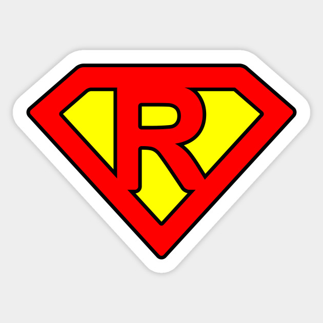 superman letter r superman letter sticker teepublic