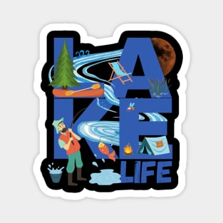 Lake Life Square Magnet