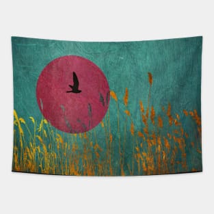 Black Bird Artwork Tapestry