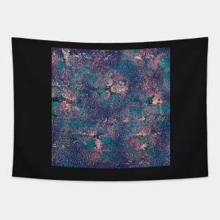 Speckled n’ Textured Turquoise and Purple Abstract Pattern with Hints of Peach and Pink Tapestry