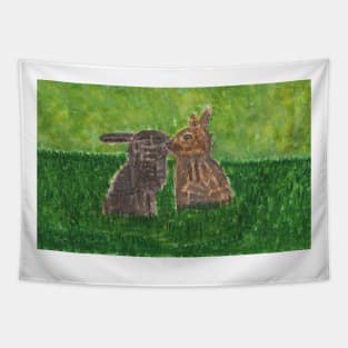 Two Little Rabbits Tapestry