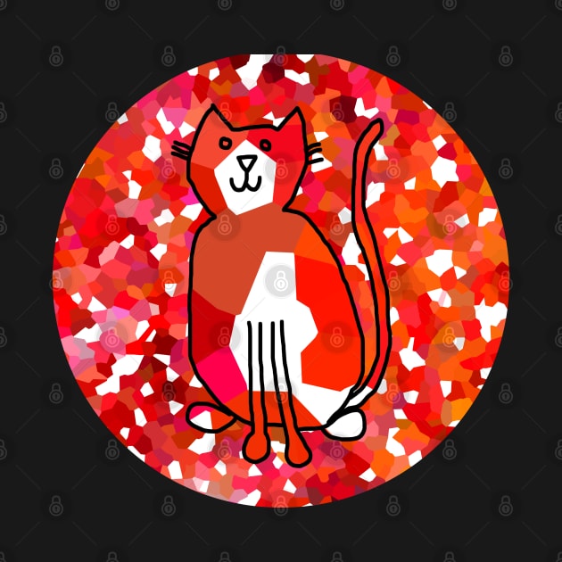 Small Cat on Red by ellenhenryart