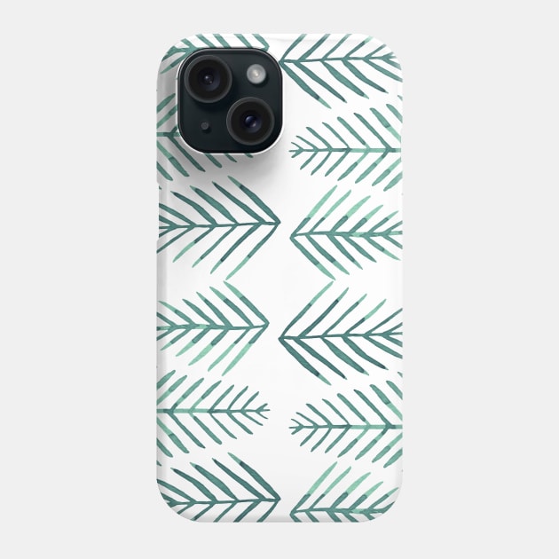 Watercolor pine trees - vintage green Phone Case by wackapacka