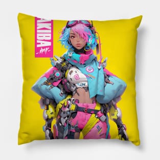 AKIBA DRIP - Bio Cybernetic Anime Waifu ワイフ 006 Navigator Girl | FUTURISTIC CYBER GIRL Pillow