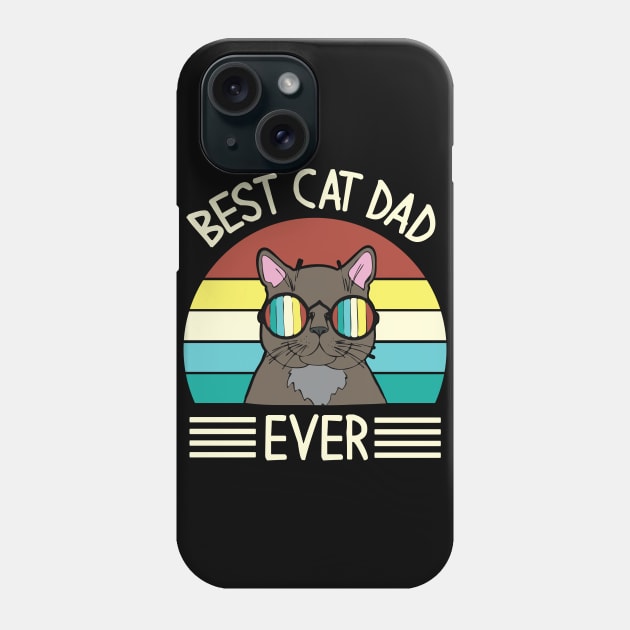 Vintage Cat Happy Father Day Best Cat Dad Ever Daddy Papa Phone Case by bakhanh123