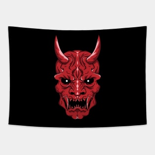 Epic Oni Demon Skull - Red Tapestry
