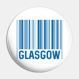 Glasgow Bar Code Design (Scottish Saltire Blue) Pin