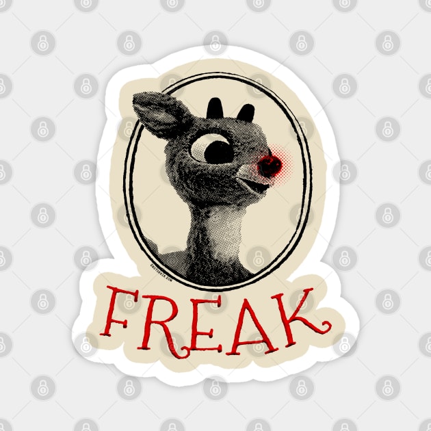 FREAK Rudolph the Red Nosed Reindeer Christmas Parody Magnet by UselessRob