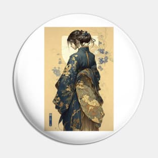 Sapphire Blue Kimono Pin